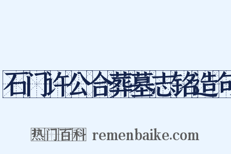 石门许公合葬墓志铭造句是什么意思的图片